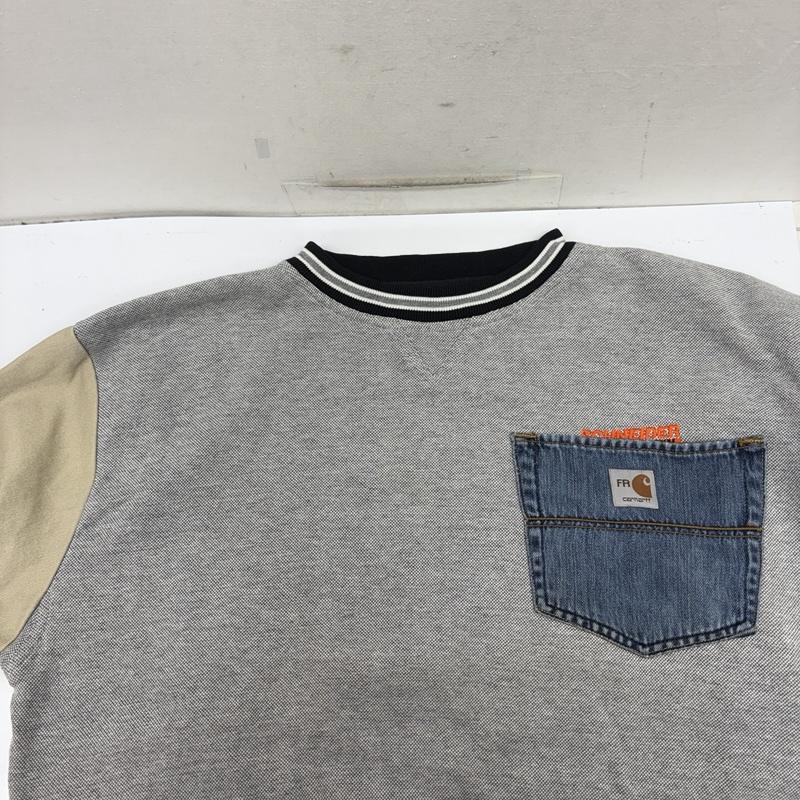 カーハート Carhartt トレーナー 長袖 コットン リメイク 刺繍 スウェット frs003dny L 灰 / グレー / gray メンズ USED 古着 中古 50161011