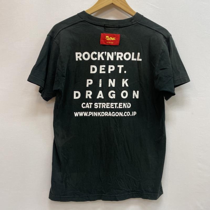 クリームソーダ CREAMSODA Tシャツ 半袖 角ドクロ ロゴ Tシャツ ピンクドラゴン ロカビリー S スカル 黒 / ブラック / black メンズ USED 古着 中古 50161015