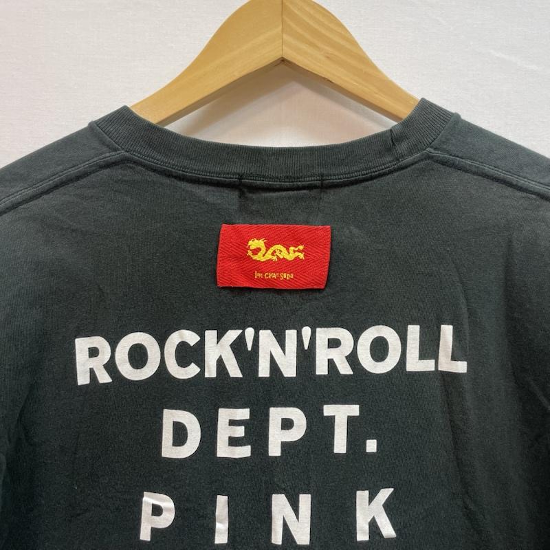 クリームソーダ CREAMSODA Tシャツ 半袖 角ドクロ ロゴ Tシャツ ピンクドラゴン ロカビリー S スカル 黒 / ブラック / black メンズ USED 古着 中古 50161015