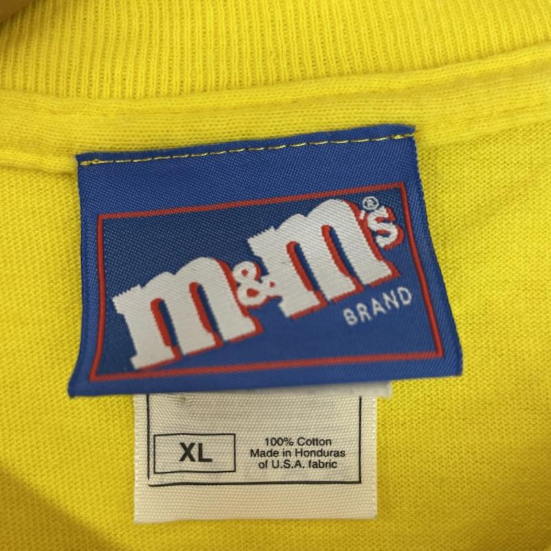 フルーツオブザルーム FRUIT OF THE LOOM Tシャツ 半袖 M&M’s エムアンドエムズ キャラT ビッグ プリント ロゴ XL プリント X キャラクター 黄 / イエロー / yellow メンズ USED 古着 中古 50161025