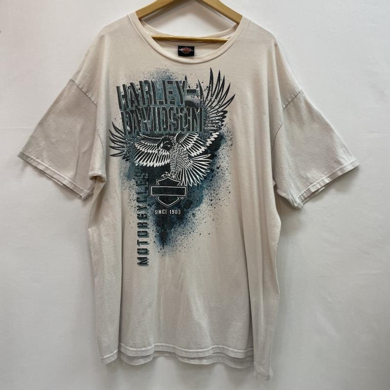 ハーレーダビッドソン Harley-Davidson Tシャツ 半袖 イーグル ロゴ プリント Tシャツ XL プリント アイボリー / アイボリー / メンズ USED 古着 中古 50161026