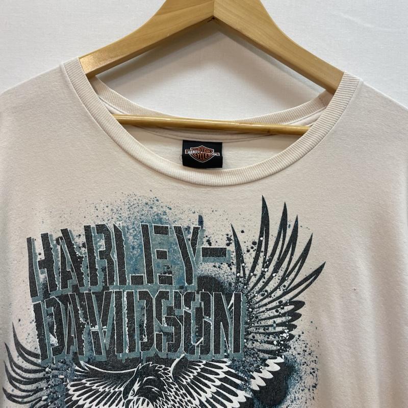 ハーレーダビッドソン Harley-Davidson Tシャツ 半袖 イーグル ロゴ プリント Tシャツ XL プリント アイボリー / アイボリー / メンズ USED 古着 中古 50161026