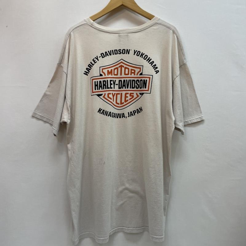 ハーレーダビッドソン Harley-Davidson Tシャツ 半袖 イーグル ロゴ プリント Tシャツ XL プリント アイボリー / アイボリー / メンズ USED 古着 中古 50161026