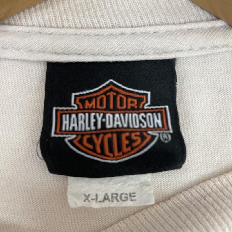 ハーレーダビッドソン Harley-Davidson Tシャツ 半袖 イーグル ロゴ プリント Tシャツ XL プリント アイボリー / アイボリー / メンズ USED 古着 中古 50161026