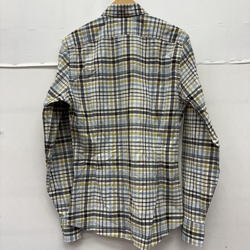 グッチ GUCCI シャツ、ブラウス 長袖 イタリア製 コットン チェック シャツ M 黒 / ブラック / black X 水色 / ライトブルー / X 茶 / ブラウン / brown X マスタード / マスタード / メンズ USED 古着 中古 50161031