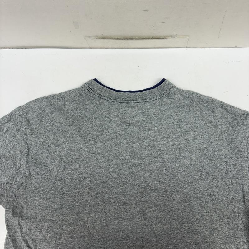 カールヘルム KARLHELMUT カットソー 長袖 日本製 コットン フェルト ワッペン プリント 重ね着 レイヤード ロンT カットソー M 灰 / グレー / gray X 紺 / ネイビー / navy メンズ USED 古着 中古 50161034