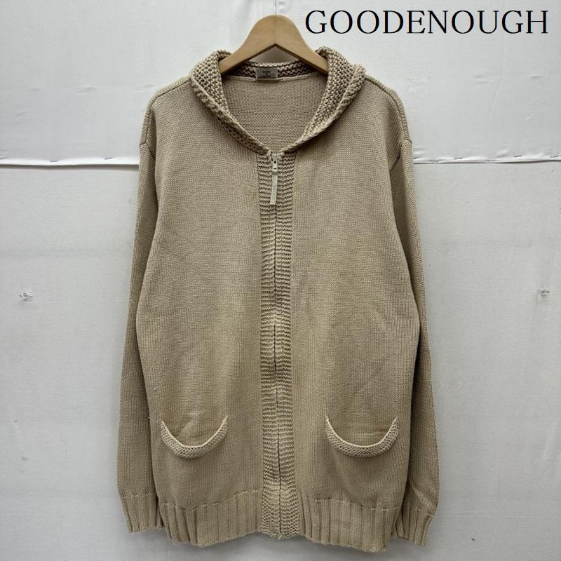グッドイナフ GOODENOUGH カーディガン 長袖 90s ショールカラー ジップ ニット カーディガン XL ベージュ / ベージュ / beige メンズ USED 古着 中古 50161037