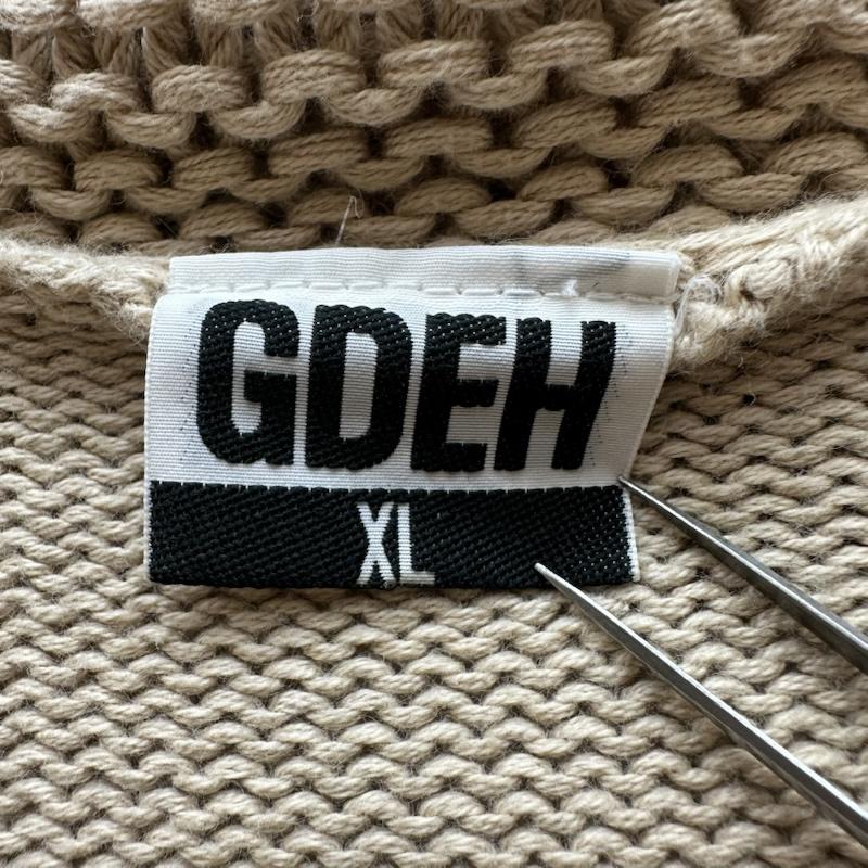 グッドイナフ GOODENOUGH カーディガン 長袖 90s ショールカラー ジップ ニット カーディガン XL ベージュ / ベージュ / beige メンズ USED 古着 中古 50161037