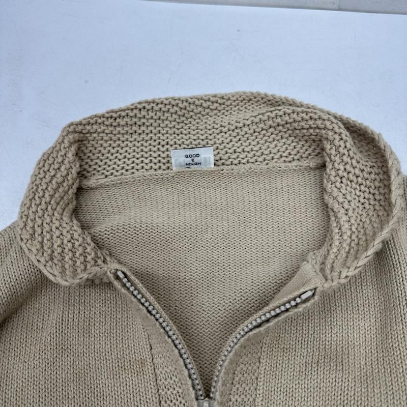 グッドイナフ GOODENOUGH カーディガン 長袖 90s ショールカラー ジップ ニット カーディガン XL ベージュ / ベージュ / beige メンズ USED 古着 中古 50161037