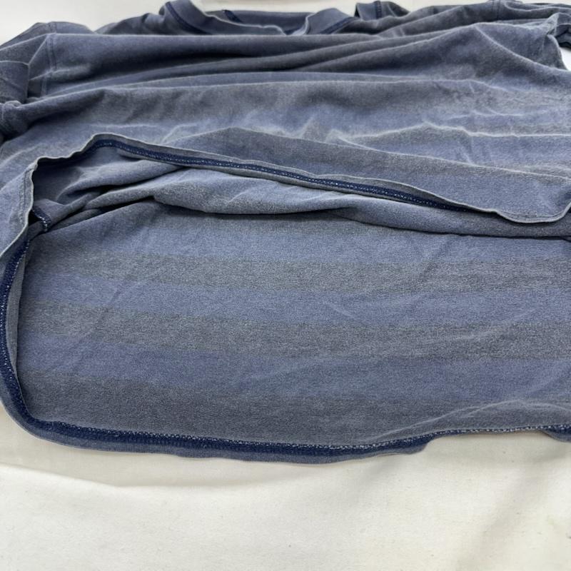 グッドイナフ GOODENOUGH Tシャツ 長袖 ヘンリーネック ボーダー ロンT L 紺 / ネイビー / navy メンズ USED 古着 中古 50161038