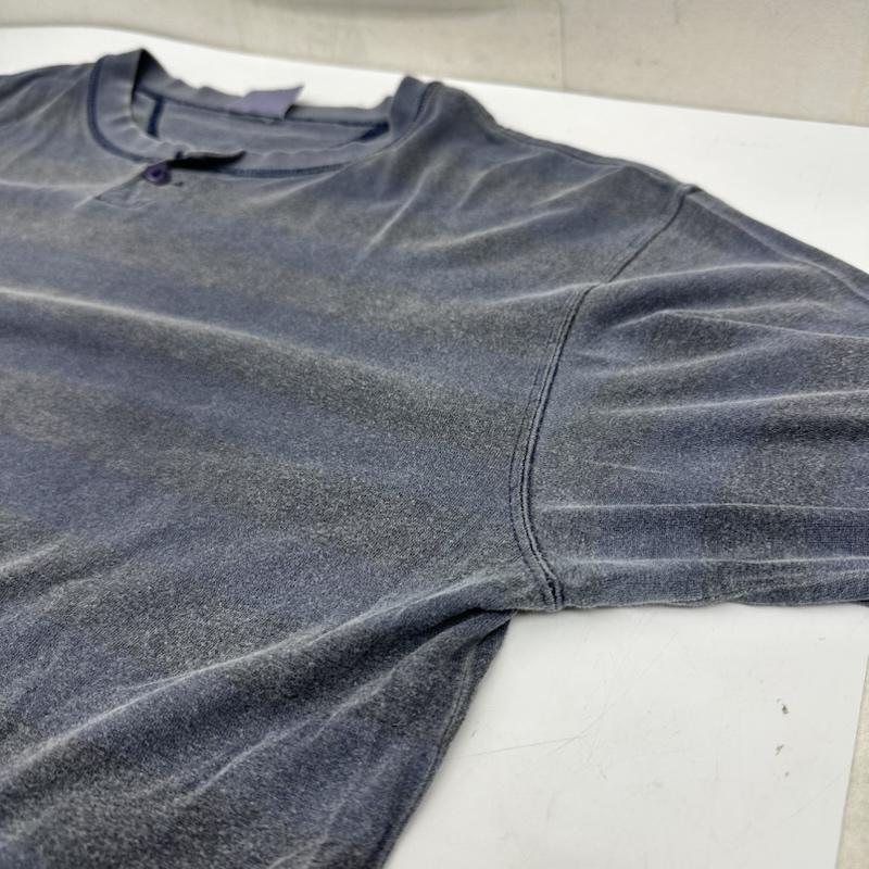 グッドイナフ GOODENOUGH Tシャツ 長袖 ヘンリーネック ボーダー ロンT L 紺 / ネイビー / navy メンズ USED 古着 中古 50161038