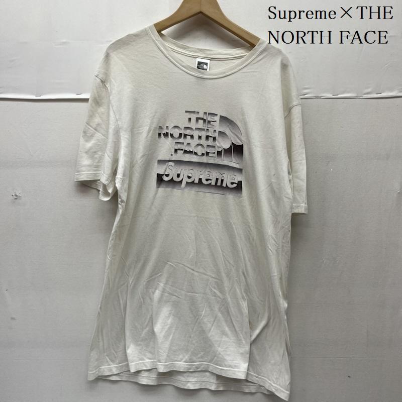 シュプリーム Supreme Tシャツ 半袖 THE NORTH FACE メタリック ロゴ Tシャツ コラボ品 L ロゴ、文字 白 / ホワイト / white メンズ USED 古着 中古 50161046