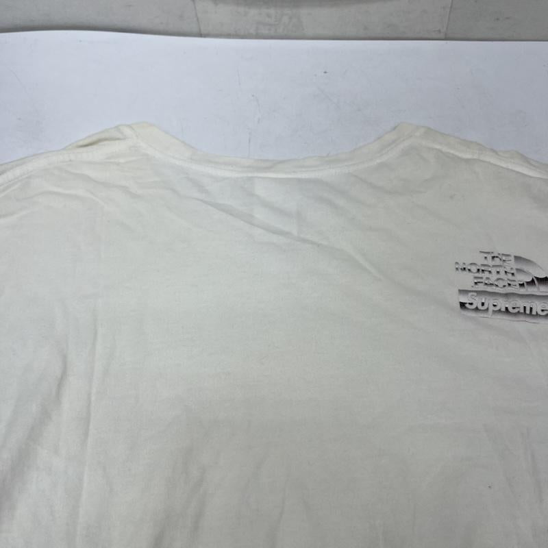 シュプリーム Supreme Tシャツ 半袖 THE NORTH FACE メタリック ロゴ Tシャツ コラボ品 L ロゴ、文字 白 / ホワイト / white メンズ USED 古着 中古 50161046