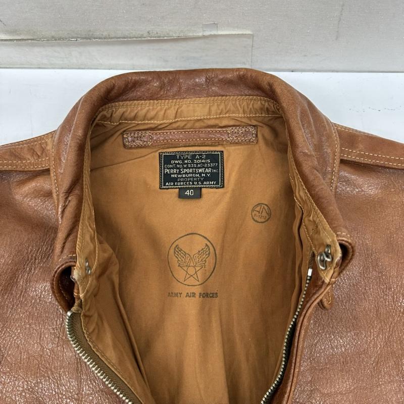 バズリクソンズ Buzz Rickson s ジャケット、上着 フライトジャケット A-2 フライト レザー ジャケット 301415 PERRY SPORTSWEAR 40 茶 / ブラウン / brown メンズ USED 古着 中古 50161071