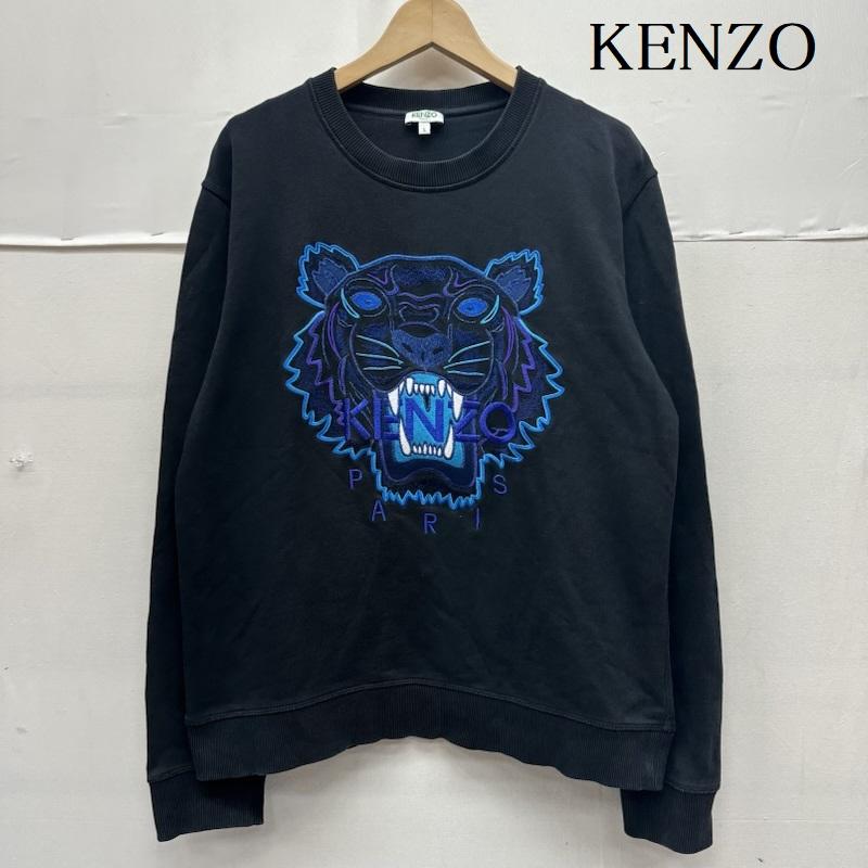 ケンゾー KENZO トレーナー 長袖 18AW Tiger Sweat Shirt タイガー ロゴ 刺繍 スウェット F865SW0014XV L 黒 / ブラック / black メンズ USED 古着 中古 50161074