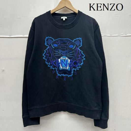 ケンゾー KENZO トレーナー 長袖 18AW Tiger Sweat Shirt タイガー ロゴ 刺繍 スウェット F865SW0014XV L 黒 / ブラック / black メンズ USED 古着 中古 50161074