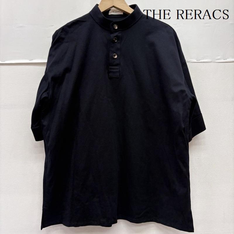 ザ・リラクス THE RERACS ポロシャツ 半袖 日本製 22ss バンド カラー ニット ポロシャツ コットン 22ss-recs-344l-f FREE 紺 / ネイビー / navy レディース USED 古着 中古 50161079