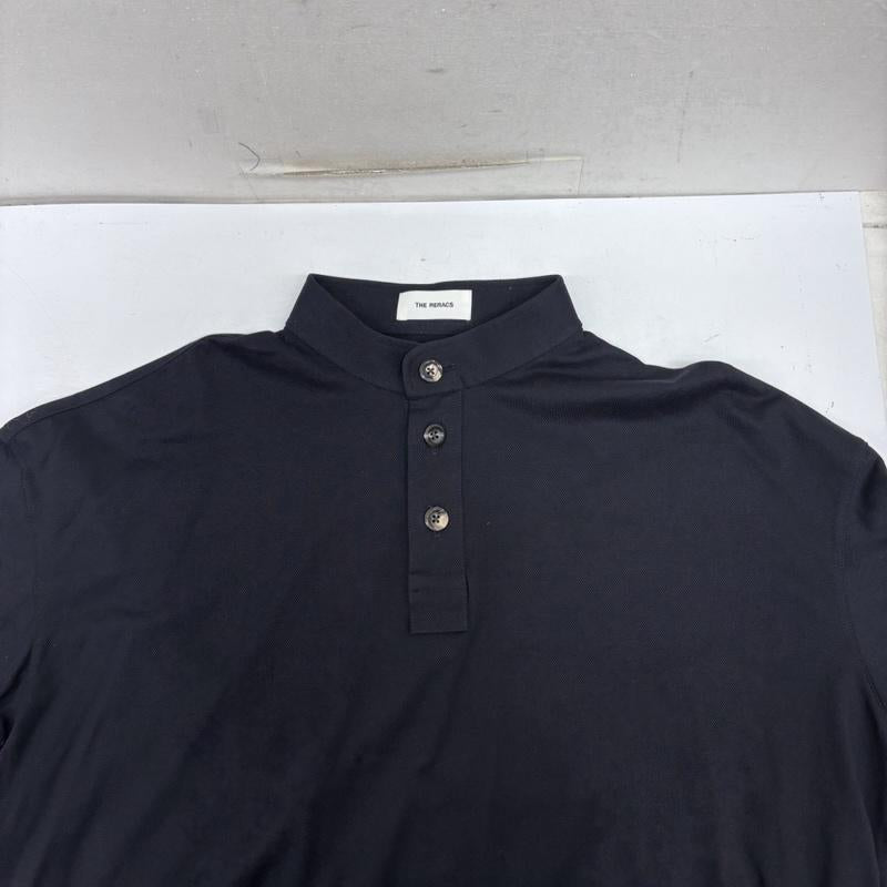 ザ・リラクス THE RERACS ポロシャツ 半袖 日本製 22ss バンド カラー ニット ポロシャツ コットン 22ss-recs-344l-f FREE 紺 / ネイビー / navy レディース USED 古着 中古 50161079