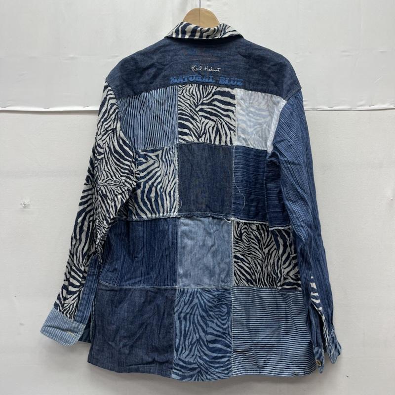 カールヘルム KARLHELMUT シャツ、ブラウス 長袖 パッチワーク 長袖 デニム シャツ ゼブラ柄 ストライプ M ゼブラ柄 インディゴ / インディゴ / Indigo メンズ USED 古着 中古 50161100