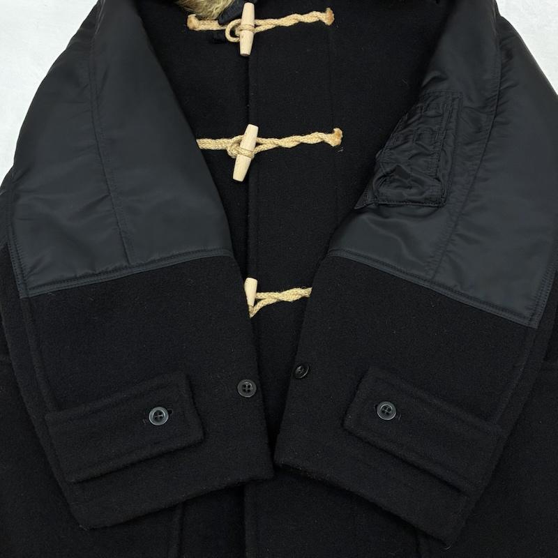 コムデギャルソン・ジュンヤワタナベマン COMME des GARCONS JUNYA WATANABE MAN コート コート一般 GLOVERALL 圧縮 メルトン ウール ナイロン ツイル フーデッド ファー ダッフル コート ミリタリー WJ-C906 L メンズ USED 古着 中古 50161101