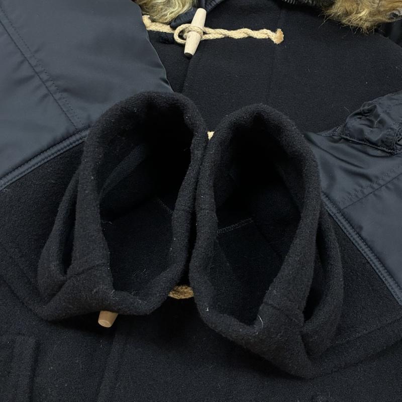 コムデギャルソン・ジュンヤワタナベマン COMME des GARCONS JUNYA WATANABE MAN コート コート一般 GLOVERALL 圧縮 メルトン ウール ナイロン ツイル フーデッド ファー ダッフル コート ミリタリー WJ-C906 L メンズ USED 古着 中古 50161101