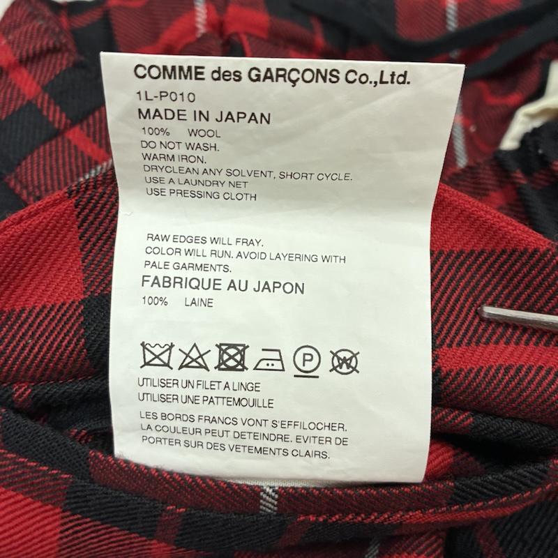ブラックコムデギャルソン BLACK COMME des GARCONS パンツ サルエルパンツ 23W ウール チェック ドローストリング イージー サルエル パンツ 1L-P010 S メンズ USED 古着 中古 50161107