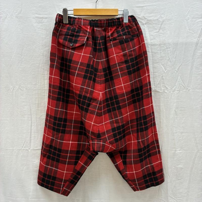 ブラックコムデギャルソン BLACK COMME des GARCONS パンツ サルエルパンツ 23W ウール チェック ドローストリング イージー サルエル パンツ 1L-P010 S メンズ USED 古着 中古 50161107