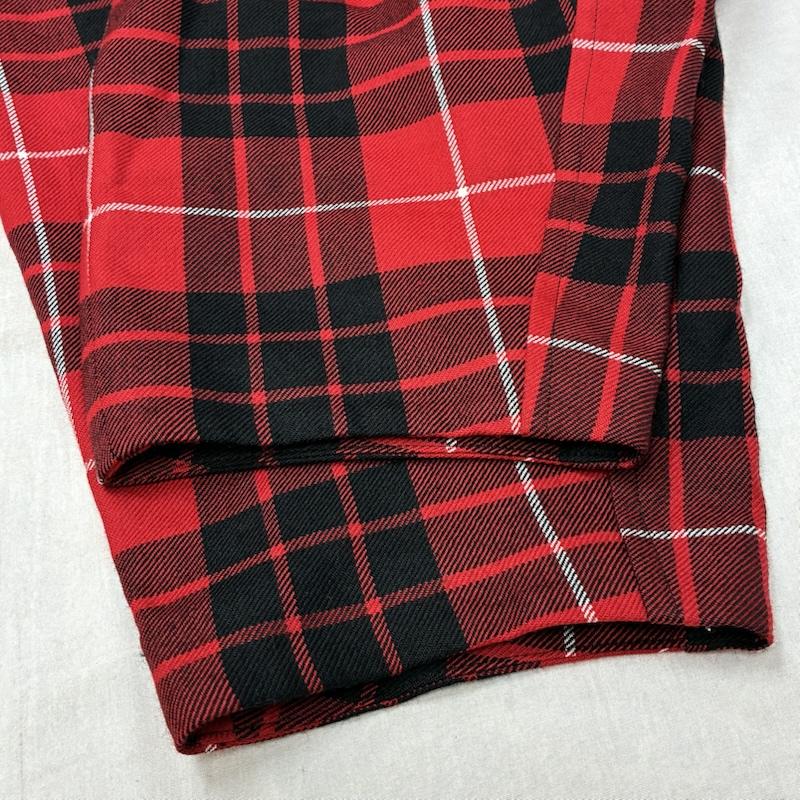 ブラックコムデギャルソン BLACK COMME des GARCONS パンツ サルエルパンツ 23W ウール チェック ドローストリング イージー サルエル パンツ 1L-P010 S メンズ USED 古着 中古 50161107