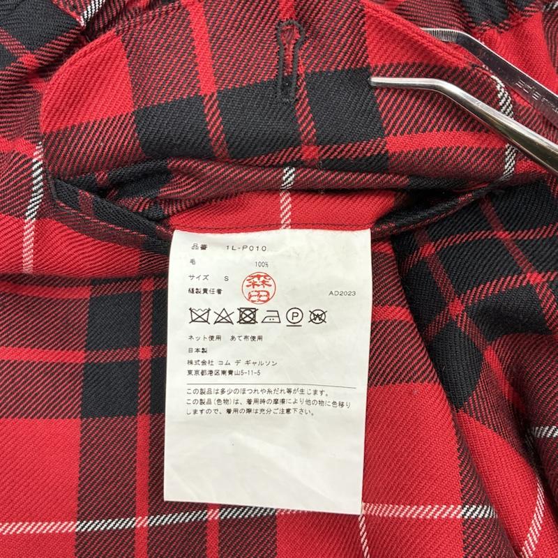ブラックコムデギャルソン BLACK COMME des GARCONS パンツ サルエルパンツ 23W ウール チェック ドローストリング イージー サルエル パンツ 1L-P010 S メンズ USED 古着 中古 50161107
