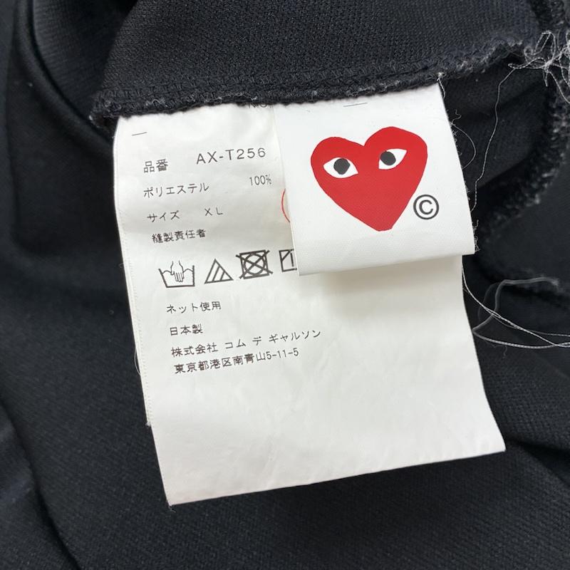 プレイコムデギャルソン PLAY COMME des GARCONS ジャケット、上着 ジャンパー、ブルゾン ブラック エンブレム スムース プリント エステル トラックジャケット ジャージ AX-T256 XL メンズ USED 古着 中古 50161111