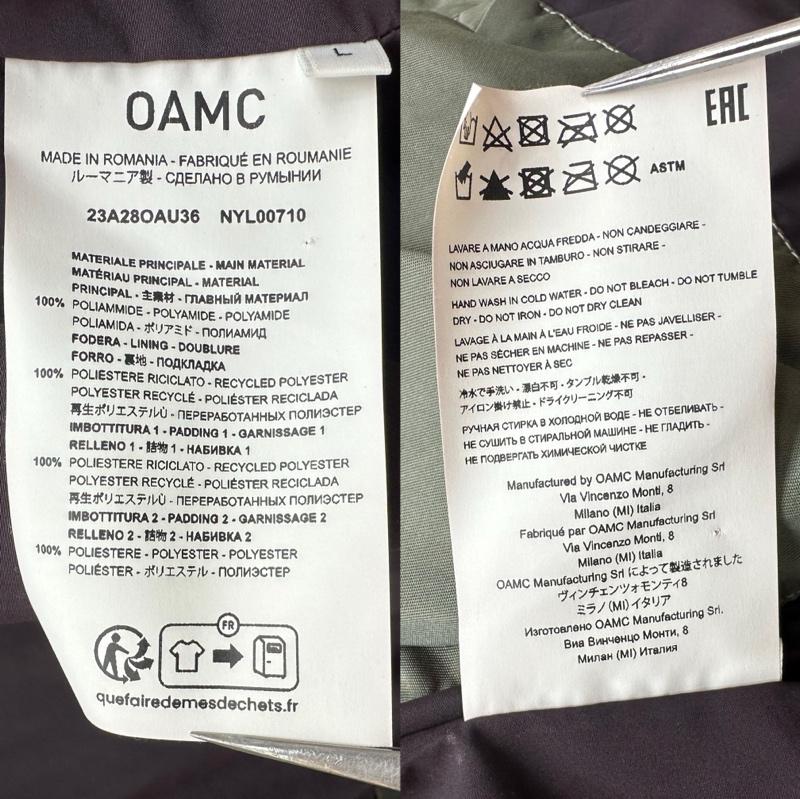 オーエーエムシー OAMC ジャケット、上着 ジャンパー、ブルゾン ラバー ロゴ ジップ ダウン ジャケット 23A28OAU36 L 緑 / グリーン / green メンズ USED 古着 中古 50161117