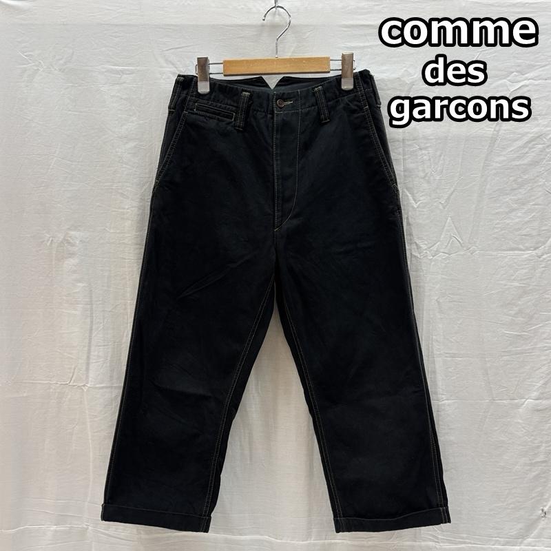 コムデギャルソンオム COMME des GARCONS HOMME ボトムス ボトムス HH-P038 AD2011 シンチバック 黒染め チノ トラウザーズ パンツ XS 黒 / ブラック / black メンズ USED 古着 中古 50161120