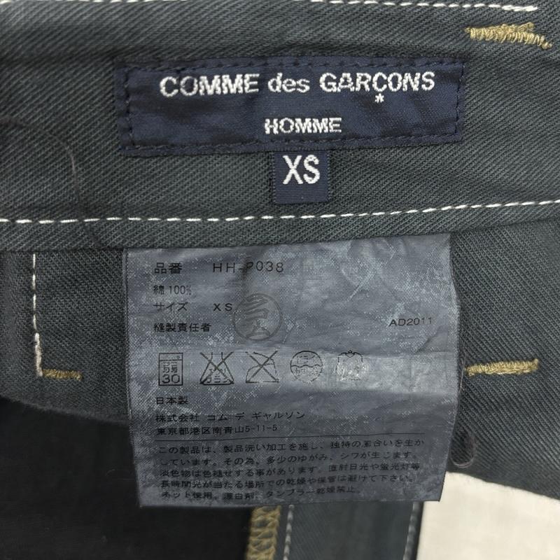 コムデギャルソンオム COMME des GARCONS HOMME ボトムス ボトムス HH-P038 AD2011 シンチバック 黒染め チノ トラウザーズ パンツ XS 黒 / ブラック / black メンズ USED 古着 中古 50161120