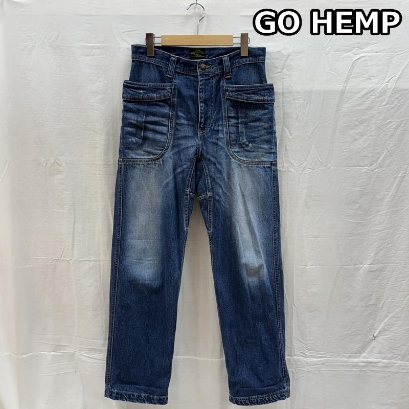 ゴーヘンプ GOHEMP パンツ デニム、ジーンズ デニム ベンダー パンツ サイドポケット ガゼットクロッチ 28インチ メンズ USED 古着 中古 50161122