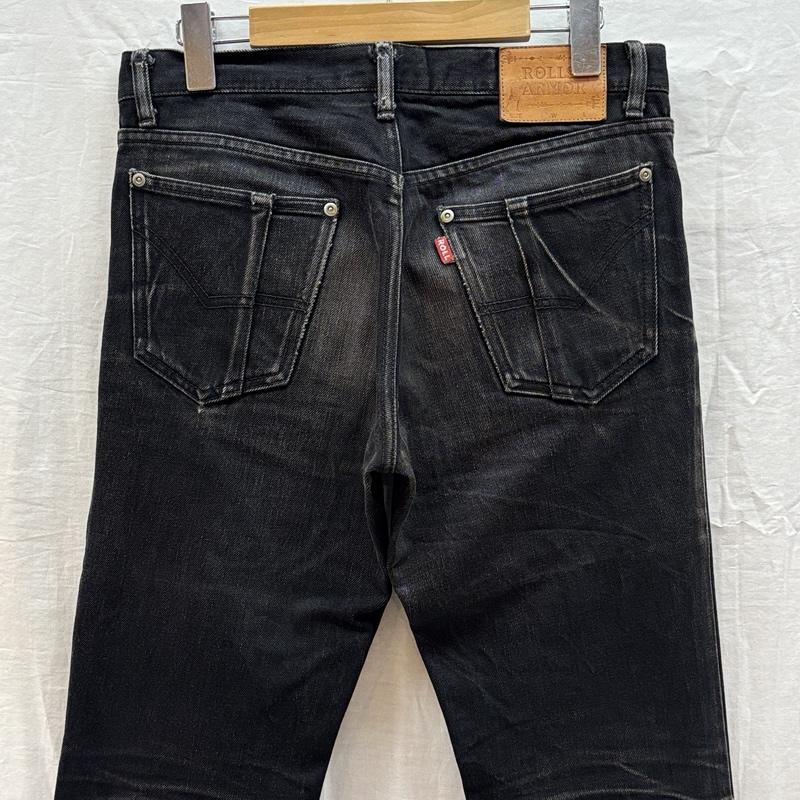 古着 USED ボトムス ボトムス ROLL ロール スリム ストレート ブラック デニム パンツ L 黒 / ブラック / black メンズ USED 古着 中古 50161123