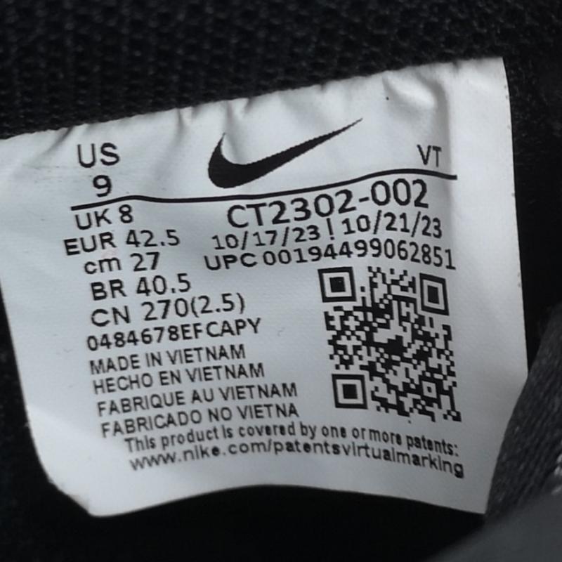 ナイキ NIKE スニーカー スニーカー ct2302-002 Air Force 1 シンプル デザイン レザー アッパー 27.0cm ロゴ、文字 黒 / ブラック / black メンズ USED 古着 中古 50161129