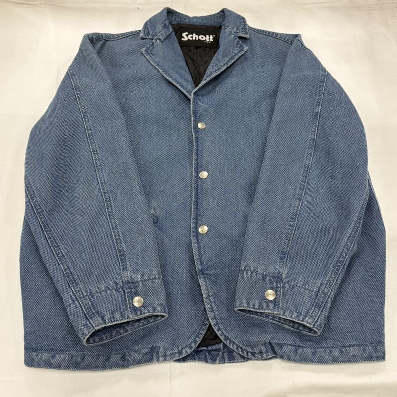 ショット schott ジャケット、上着 ジャケット、ブレザー デニム カバーオール テーラードジャケット 3B L 無地 青 / ブルー / blue メンズ USED 古着 中古 50161134
