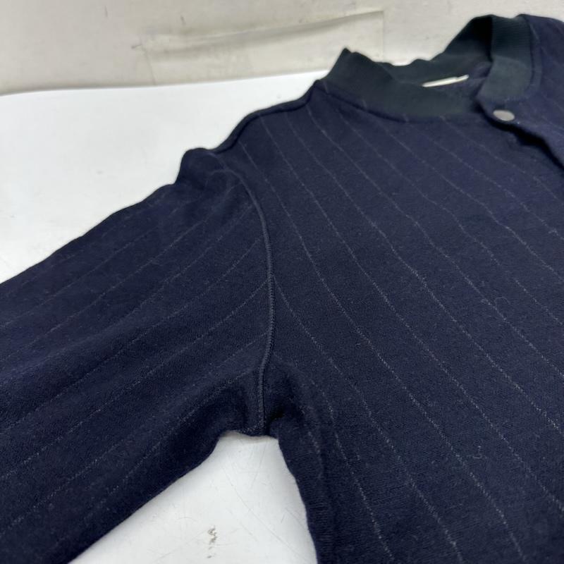 ドリスヴァンノッテン DRIES VAN NOTEN ジャケット、上着 ジャンパー、ブルゾン ストライプ ウール ボンバー ジャケット XL 紺 / ネイビー / navy メンズ USED 古着 中古 50161135