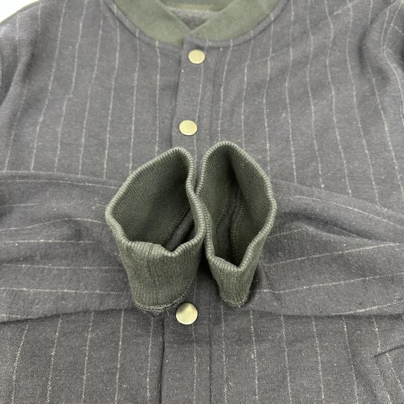 ドリスヴァンノッテン DRIES VAN NOTEN ジャケット、上着 ジャンパー、ブルゾン ストライプ ウール ボンバー ジャケット XL 紺 / ネイビー / navy メンズ USED 古着 中古 50161135