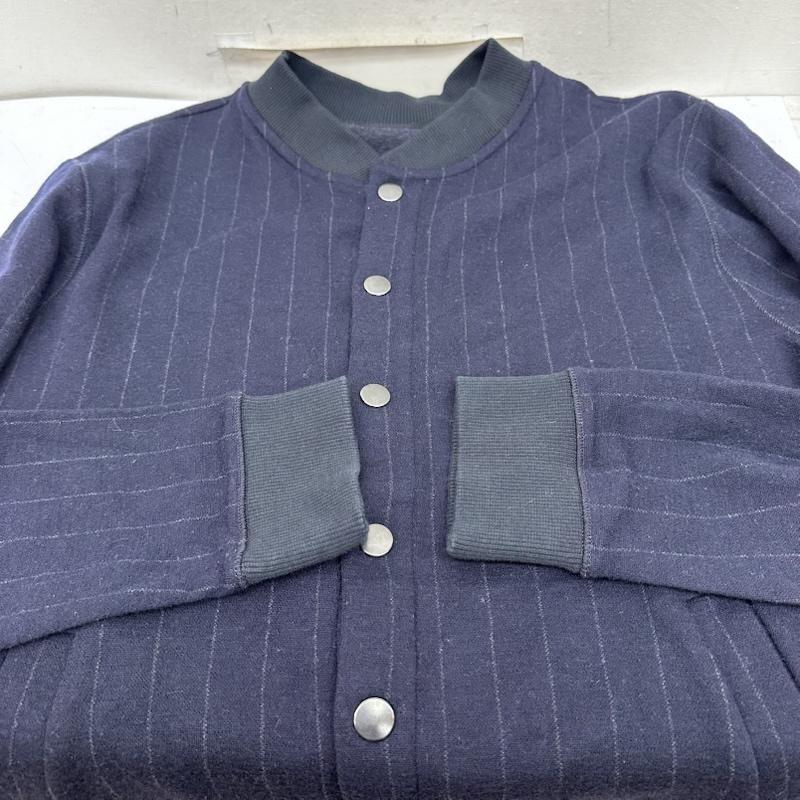 ドリスヴァンノッテン DRIES VAN NOTEN ジャケット、上着 ジャンパー、ブルゾン ストライプ ウール ボンバー ジャケット XL 紺 / ネイビー / navy メンズ USED 古着 中古 50161135