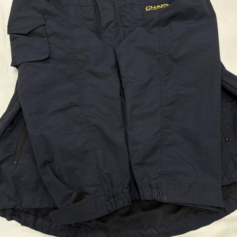 チャップスラルフローレン CHAPSRALPHLAUREN ジャケット、上着 ジャンパー、ブルゾン 90s ナイロン ハーフジップ ジャケット ロゴ 刺繍 フード 収納 XXL ワンポイント X ロゴ、文字 X 刺繍 紺 / ネイビー / navy X 黄 / イエロー / yellow メンズ USED 古着 中古 50161138