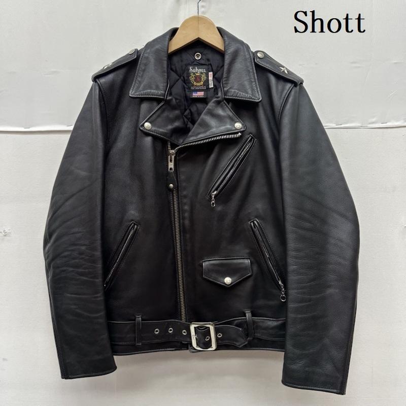 ショット Shott ジャケット、上着 ライダース ONESTAR TALL ワンスター ライダース レザー ジャケット 613 UST 40 黒 / ブラック / black メンズ USED 古着 中古 50161139
