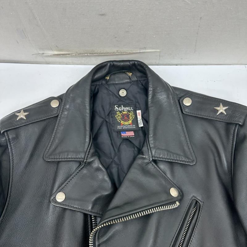 ショット Shott ジャケット、上着 ライダース ONESTAR TALL ワンスター ライダース レザー ジャケット 613 UST 40 黒 / ブラック / black メンズ USED 古着 中古 50161139