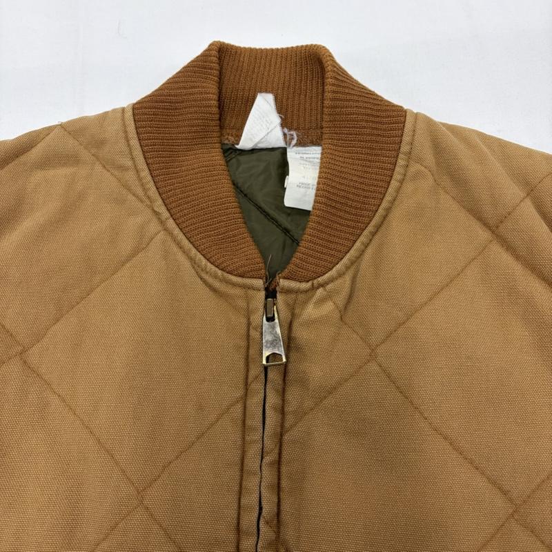 ダックスバック DUXBAK ベスト ベスト キルティング ダック ベスト 中綿 ジップアップ ロゴパッチ ヴィンテージ M ワンポイント X ロゴ、文字 キャメル / キャメル / メンズ USED 古着 中古 50161140