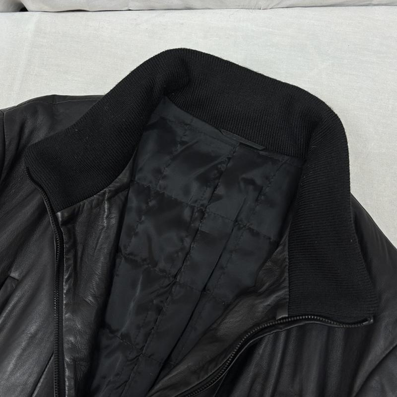 カルバン・クライン Calvin Klein ジャケット、上着 レザージャケット 羊革 ラムレザー スタンドカラー ジャケット 中綿入り ビッグサイズ XL 黒 / ブラック / black メンズ USED 古着 中古 50161151