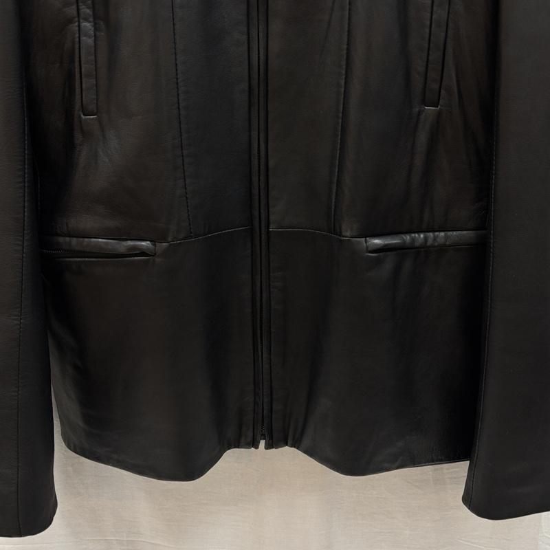 カルバン・クライン Calvin Klein ジャケット、上着 レザージャケット 羊革 ラムレザー スタンドカラー ジャケット 中綿入り ビッグサイズ XL 黒 / ブラック / black メンズ USED 古着 中古 50161151