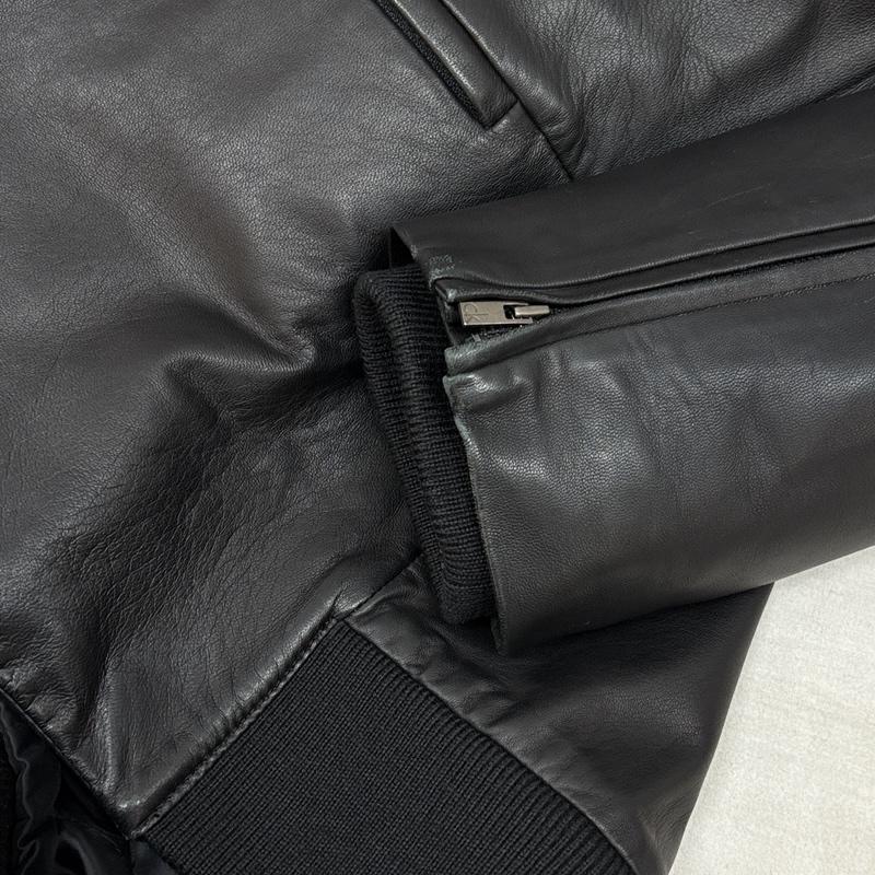 カルバン・クライン Calvin Klein ジャケット、上着 レザージャケット 羊革 ラムレザー スタンドカラー ジャケット 中綿入り ビッグサイズ XL 黒 / ブラック / black メンズ USED 古着 中古 50161151