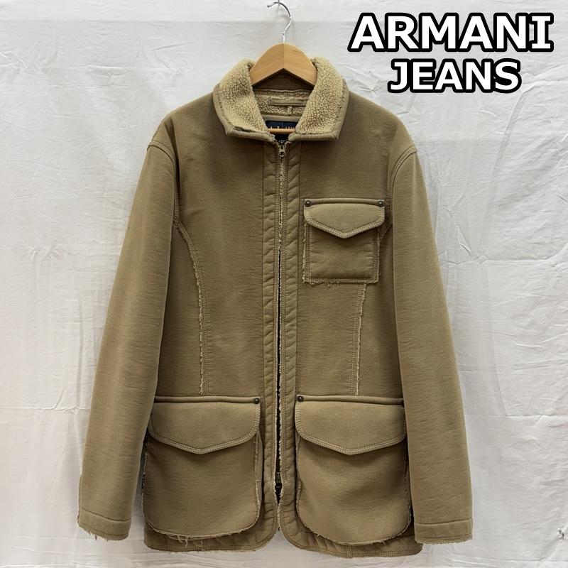 アルマーニ ジーンズ ARMANI JEANS ジャケット、上着 ジャンパー、ブルゾン 裏ボア コットン ポリ ジップアップ ジャケット - メンズ USED 古着 中古 50161152