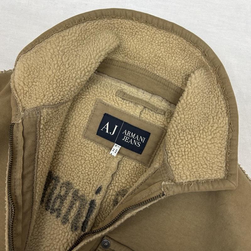 アルマーニ ジーンズ ARMANI JEANS ジャケット、上着 ジャンパー、ブルゾン 裏ボア コットン ポリ ジップアップ ジャケット - メンズ USED 古着 中古 50161152