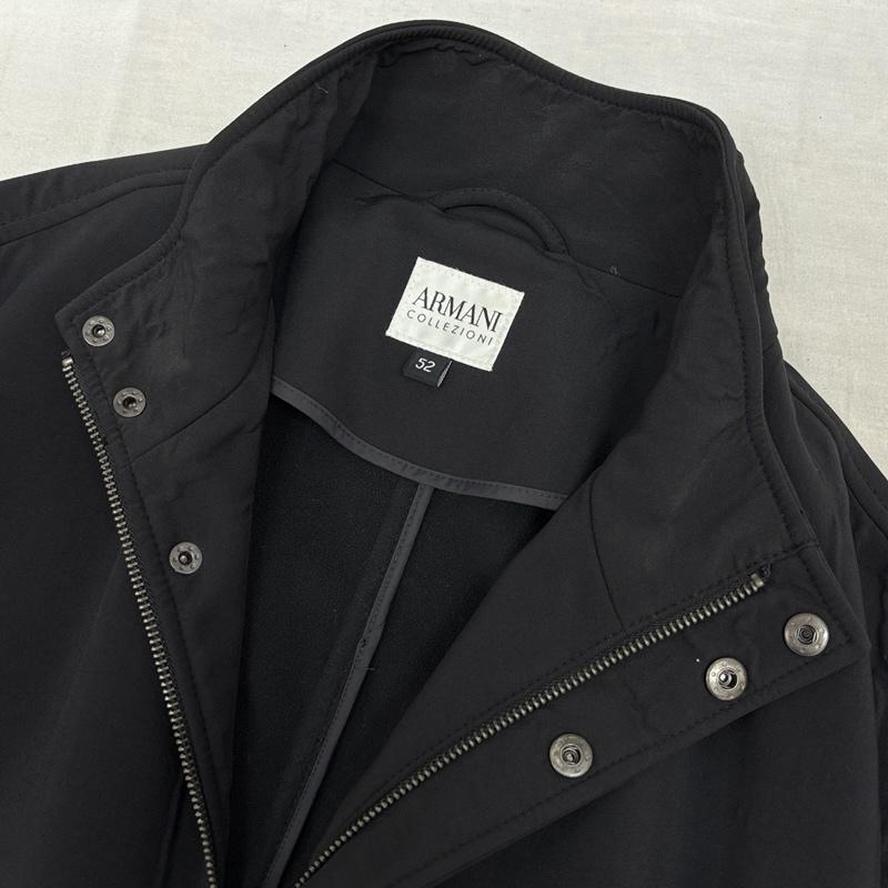 アルマーニコレッツォーニ ARMANI COLLEZIONI コート コート一般 スタンドカラー ナイロン コート ロング丈 52 黒 / ブラック / black メンズ USED 古着 中古 50161153